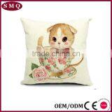 Fresh Style Cute Cat Painting Cotton Pillow Cover thumbnail-1