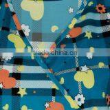 New Design Printed Mock Wrap Scrubs Wholesale of Y-Neck With Two Lower Pockets thumbnail-4