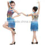 Sequined Girls Tassels Latin Dancewear Costumes Kids Professional Dancing Dress thumbnail-2