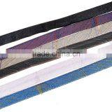 Blue&Yellow Strip Pattern Flat PU Leather Cord 10mm thumbnail-2