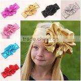 Cute Baby Girls Children Bow Headband Top Knot Headband Lovely Baby Turban Hair Wraps thumbnail-1