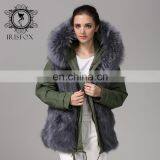 New Collections Winter Fur Coats Fox Army Jacket Women Outwear Parka thumbnail-1