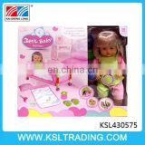 nice design 16 inch pee baby doll with bed and many accessories