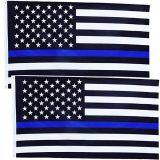 Cheap Flag Factory Wholesale 3x5 Ft Stock Black White Blue Stripes American Flags thumbnail-3