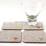 Hot Selling Custom Logo Round Printing Wood Coaster Felt Drink Coasters Set thumbnail-7