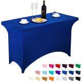 Spandex Table Cover 4ft Blue,Rectangle Stretch Fitted Table Cover or Tablecloth for 4ft Table thumbnail-3