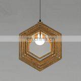 Modern Industrial Style Round Ring Wood Wooden Pendant Light Chandelier Lamp for Decor Home Lighting thumbnail-6