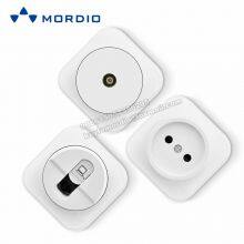 MORDIO Factory Direct Brand OEM PC WHITE 10A Wall Switch and Socket Surface Mounted Socket Germany French Russia 16A SOCKET thumbnail-2