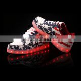 2016 Hot selling Unisex LED shoes sneaker/rechargeaboard running sport casual shoes with colorful led light for adults/children