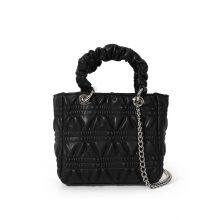 The New Fashionable French Pleated Hand-held Small Square Bag Exquisite Versatile One-shoulder Chain Bag
