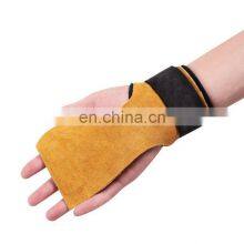 Leather WeightLifting Workout Gloves Gym Grip Palm Protector Strap Weight Lifting Pad Wrist Wraps Dumbbell thumbnail-3
