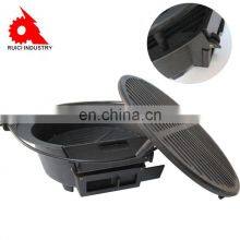 Wholesale Outdoor BBQ Round Enamel Cast Iron Hibachi Grill thumbnail-4