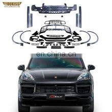 CLY Car Bumpers For 2018-2020 Porsche Cayenne 9Y0 9YA Upgrade Turbo Front Bumper Grille Rear Diffuser Tips Wheel Arch Body Kits thumbnail-1