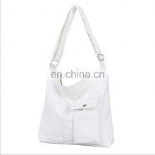 New Arrivals Eco-Friendly White Big Jute Waxed Leather Handle Shoulder Blank Cotton Tote Canvas Bags With Custom Printed Logo thumbnail-2