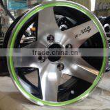 Silver Car Wheels Fit for Sport Style Green Lip Cast Wheels 13inch 4x114.3 -10 Wheels Rims thumbnail-2