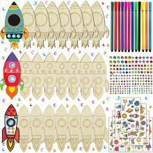 Children's DIY Graffiti Toys Wooden Crafts Handmade Painting Wood Board thumbnail-2