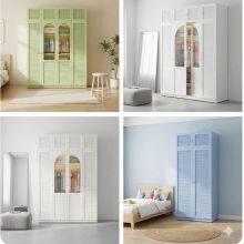 Stylish Wardrobe for Boutique & Themed Hotels | Custom Color Cabinet With Shelves and Glass Doors thumbnail-2