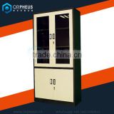 Classic Glass Double Door Display Cabinet Wooden Storage Cabinet/Cupboard Adjustable Filing Cabinet Leg