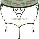 Mosaic half moon table patio home wall furniture bistro table