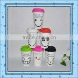Porcelain Double Wall Mug With Silicone Lid thumbnail-1