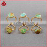 Turquoise Gold Turquoise Double Stone Wire Twisted Ring thumbnail-2