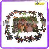 Fashionable Cartoon Africa Lion and Boy ElephantGiraffe Girl Hippo Lion Panda Running 48 PCS Jigsaw Puzzle thumbnail-1
