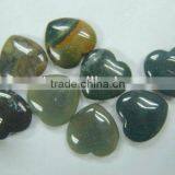 Semi precious stone bloodstone 25*8mm puffy heart jewelry