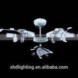 Irregular Sheet Transparent Glass Ceiling Lamp With Candle Bulb Chinese Lighting Fixtures