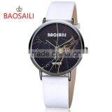 Marble Texture Dial Watch Custom Personalized Soft Leather Female Casual Modern Lady Watch thumbnail-3