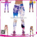 High Waist Printed Leggings Tight Yoga Pants thumbnail-1