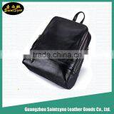 2016 wholesale korean style unisex pu leather / genuine leather school laptop backpack bag