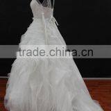 Factory Real Sample! High Quality Two Tulle Straps Nice Design Organza Ruffle Skirt Lace Wedding Dress thumbnail-2