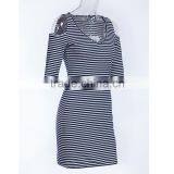 Hot Sale Knitted Fabric Simple Design Half Sleeve Lady Fashion Dress for Daily Life thumbnail-3