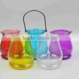 Colored Crystal Glass Candle Holder With Decoration thumbnail-1