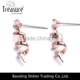 Fashion Jewelry Hot Selling Wholesale Rhinestone Spiral Long Drop Earring thumbnail-6