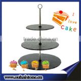 Slate 3-layer or 2-layer or 1-layer square/circular/heart cake stand