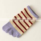Bulk Wholesale Japanese OEM Top Quality Rainbow Stripes Custom Design Winter Warm Cashmere Woman Toe Sock