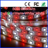 SMD5050 300leds rgbw 12V 5m/roll 14.4w/m nonwaterproof high lumen install free play store flexible christmas led strip light