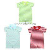 Wholesale 2016 95% Cotton and 5% Spandex Cotton Short Sleeve Striped Baby Boy Organic Romper thumbnail-1