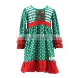 Wholesale Girls Polka Dots Long Sleeve Dresses Children Baby Boutique Clothing Cotton Frock Designs 2016 Christmas Dress thumbnail-1