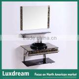 Coffee Color Glass Wash Basin Bathroom Vanity