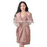 Adult 100% Polyester Plus Size Embossed Coral/Snuggle/Sherpa Fleece Sleepwear Women Robes Bathrobes With Hood