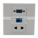 VGA, Cat6 Rj45, 2 Ports AC Power Wall Plate Support Customization thumbnail-1