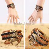 MYLOVE 5 Colors in Stock Love Bracelets & Bangles Braided Leather Jewelry MLBZ017 thumbnail-1