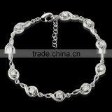 Classical 18k White Gold Plated Bracelet Musical Note Jewelry Inlaid Precious Gemstone for Party thumbnail-5