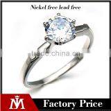 Classic Women Jewelry Silver Never Fade Diamond Stainless Steel Finger Ring thumbnail-1