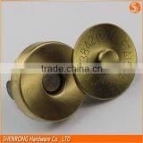 Brushed Antique Brass Bags Magnetic Snap 18 mm Diameter thumbnail-2