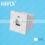 45*45mm general purpose 2 outlets usb wall socket