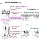 Soft Closing Wardrobe Sliding Closet Door Roller Fittings System thumbnail-6