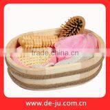 Small Cheap Massager Six Sisal Handle Wood Bath Set thumbnail-1